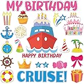 Leumoi 27 Pcs Birthday Cruise Door Magnets Decorations Funny Cruise Ship Door Magnets Magnetic Reusable Magnet for Happy Birthday Cabin Ship Carnival Refrigerator Office Car Accessories