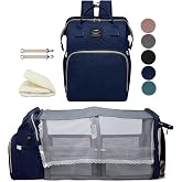 houscly Diaper Bag Backpack with Changing Station, 25L Large Capacity | Multifunction baby bag, baby registry search, baby girl newborn essentials must haves, baby shower gifts, blue