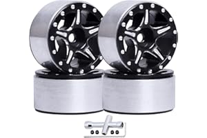 AllinRC 1.0 Beadlock Wheel Rims 1.0" Wheels for 1/24 Axial SCX24 Gladiator Deadbolt Bronco C10 JLU AX24 Upgrades RC Crawler Car