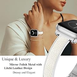 WINGLE Slim Leather Bands for Apple Watch Band for