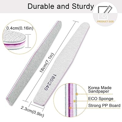 Buy Professional Nail Files Emery Board Nail File For Natural Nails 100 180 240 Grit Nail Files For Acrylic Nails 12pcs Fine Grit Nail File Manicure Tools Coarse Washable Fingernail Files 180 240 Grit Online