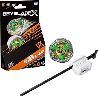 Beyblade X, Stun Medusa 9-60GB UX, Kit Inicial con Top Takara Tomy de Tipo Resistencia y Lanzador, Juego de Tops de Batalla, A Partir de 8 años