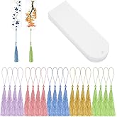 Fuguan 30 Pcs Blank Acrylic Bookmarks with Colorful Tassels, Transparent Rectangle Design for Readers, Students, Gift Tags, D