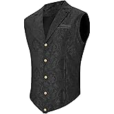 Century Star Suit Vest for Men - Victorian Steampunk Gothic Waistcoat Paisley Tuxedo Dress Vampire Western Corset Medieval