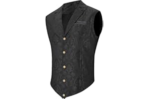 Century Star Suit Vest for Men - Victorian Steampunk Gothic Waistcoat Paisley Tuxedo Dress Vampire Western Corset Medieval