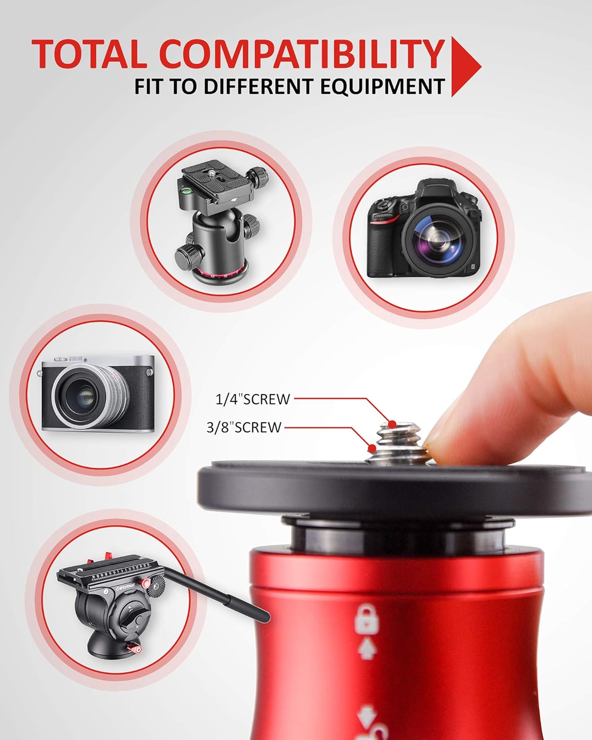 IFOOTAGE Video Monopod Professional 71" Aluminum Telescopic Monopods with Folding Three Feet Support Base Compatible for DSLR Camcorders : Camera & Photo