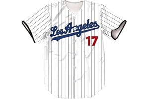 HOPSHION 5/17/50 Stripes Baseball Jersey Short Sleeve Button Shirts for Fans
