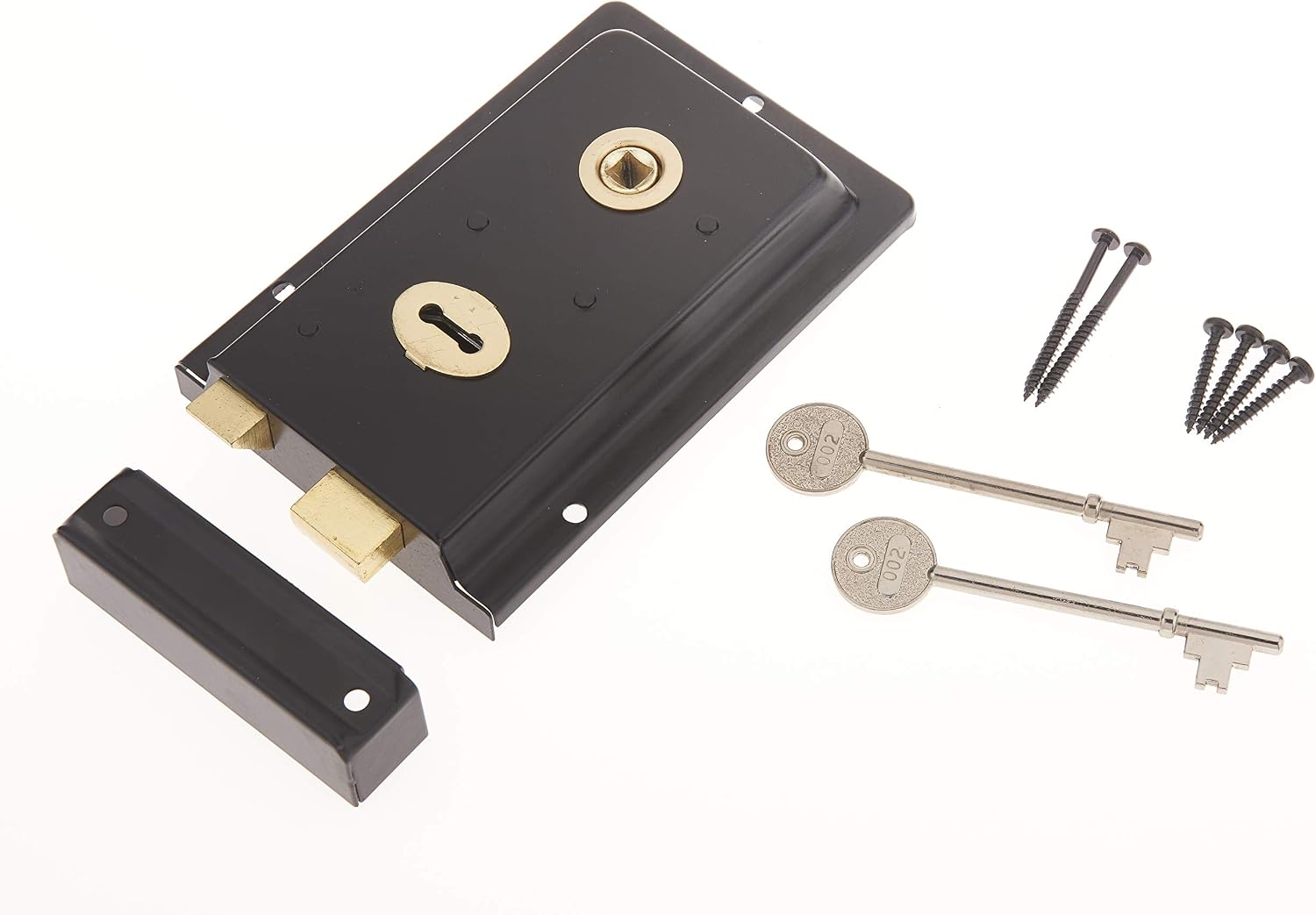 Rim Sashlock and Knob Set Black 6" Lock, 6 Inch - Image 4