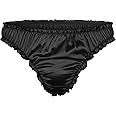 Satini Men's Satin Ruffle Sissy Thong Tanga Knickers Briefs Panties