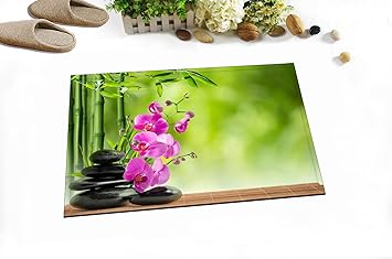Tapis De Bain Antiderapant Anti Moisissure Lavable Doux Tapis De Douche 40x60 Cm Spa Zen Bambou Orchidee Pierre Noire Amazon Fr Cuisine Maison