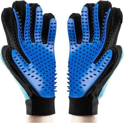 Omorc Gant De Massage Pour Chien Chat Lapin Gant De Nettoyage Pour Animaux Peigne De Toilettage Bain Pour Poils Morts Longs Cours Utilisable Silicone