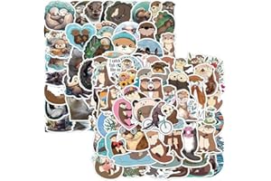 Nivofu 100pcs Cute Otters Stickers, Cartoon Sea Otter Stickers, Vinyl Waterproof Animal Sticker for Laptop Water Bottle Journ