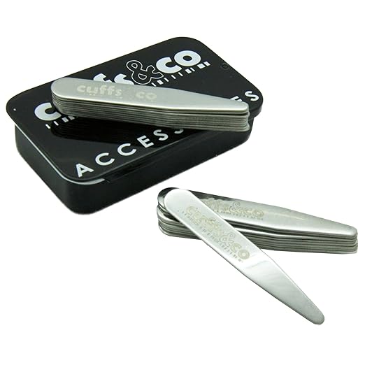 Cuffs & Co Kragenstäbchen-Set aus Metall, 20 Stück | Cuffs & Co