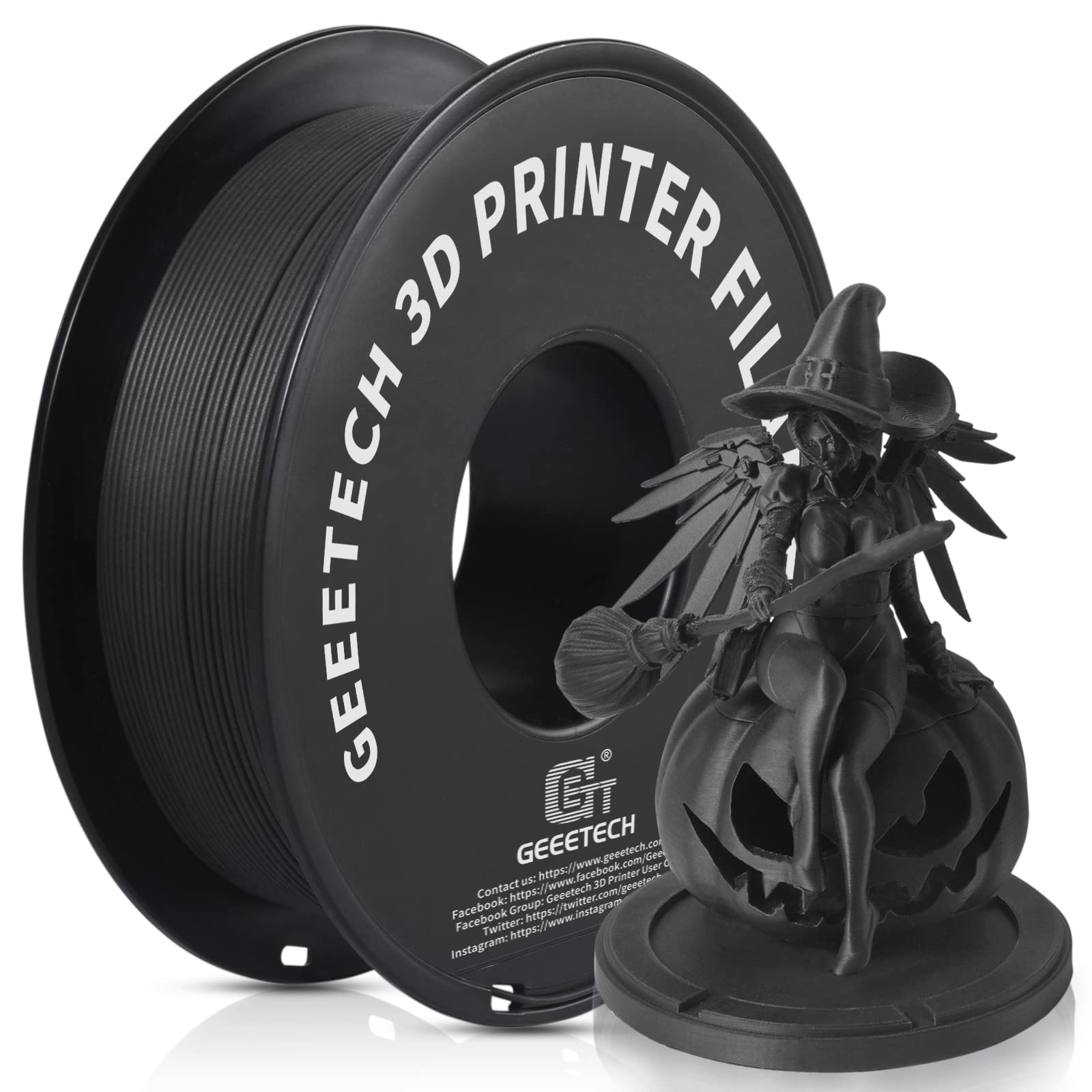 GEEETECH Filament 1.75mm, 3D Printer Filament, Filament 3D Printing Materials for 3D Printer, Matte Black