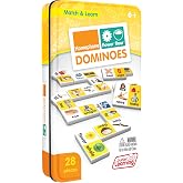 Junior Learning Homophone Match &amp; Learn Dominoes | Durable plastic tiles for matching activities. Includes a collectors tin for storage. Ideal for home or school learning