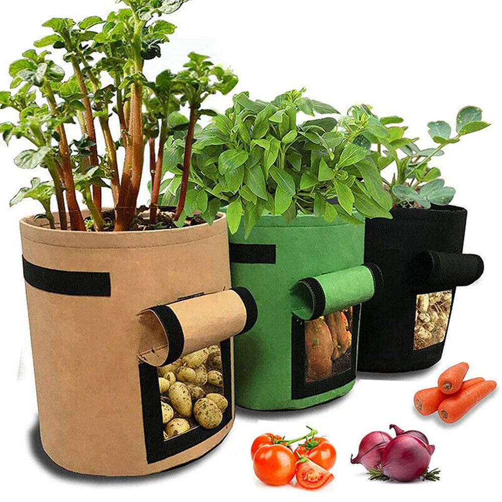 1PC Potato Planting Bag Vegetable Planting Bag 7 Gallons for Patios Gardens Balconies Sun Room Courtyard 30 x 35cm Green