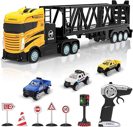 semi truck car carrier toy