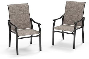 Sophia & William Outdoor Chairs Set of 2, Patio Chairs with Breathable Textilene Fabric and Heavy-Duty Iron Frame, Perfect for Lawn Garden Backyard Deck 350 lbs Capacity