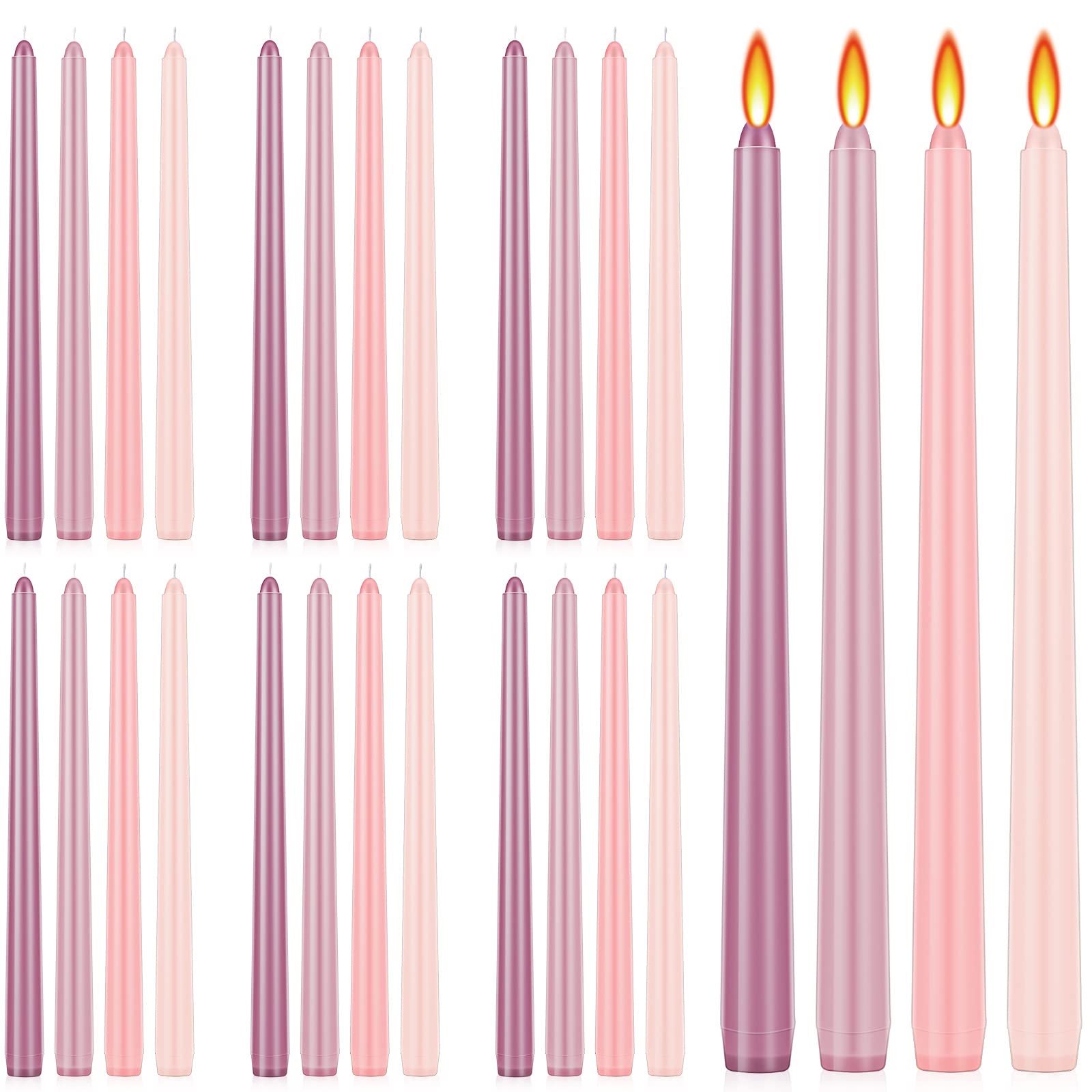 Treela 24 Pcs Taper Candle Colored Taper Candles Gradient Color Scented ...