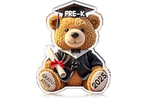 BIZIBAFF Pre K Graduation Gifts for Kids - 2025 Best Pre K Graduation Gifts for Boys Girls Acrylic Teddy Bear Keepsake Graduation Gifts for Pre-K Students Graduates