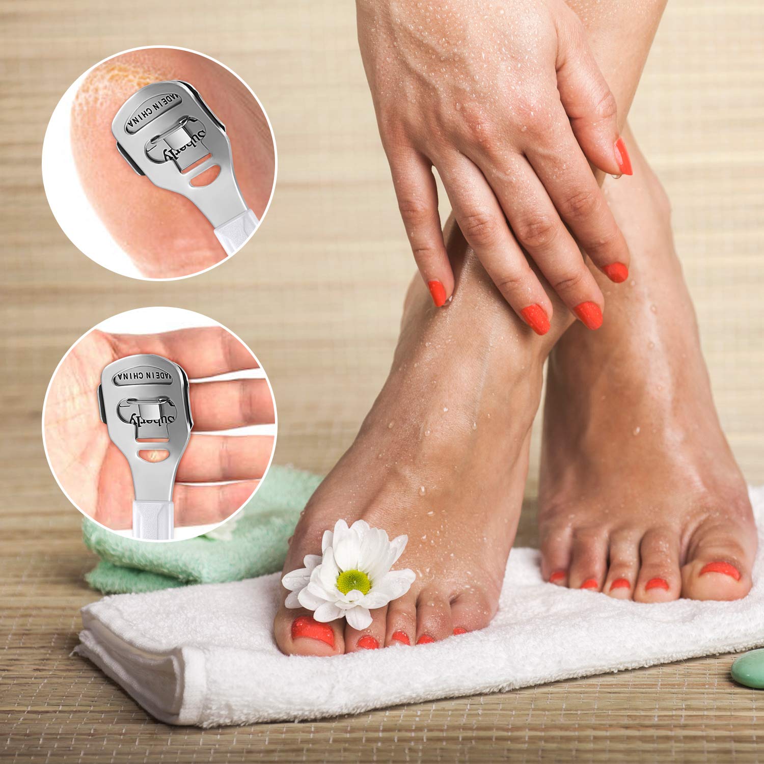 24 Pieces in Total, 2 Callus Shaver Sets Include 20 Replacement Slices 2 Callus Shavers and 2 Foot File Heads Foot Care Tools Hard Skin Remover for Hand Feet (White) : Beauty