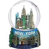 Mini New York City Snow Globe Featuring The NYC Skyline in This Souvenir Figurine with Statue of Liberty, 2.5" Tall (45mm)