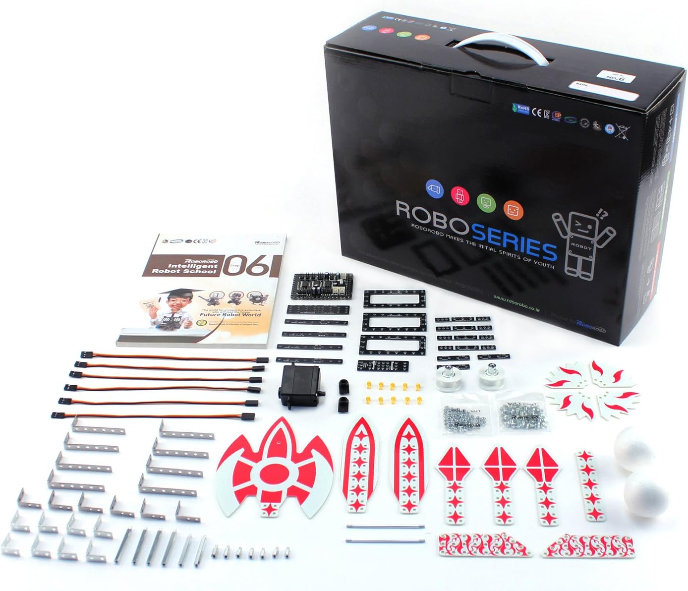 STEM Education - Science/Technology/Engineering/Coding Experiment & Robotics Building Set (Includes Workbook) - ROBO KIT STEP 6