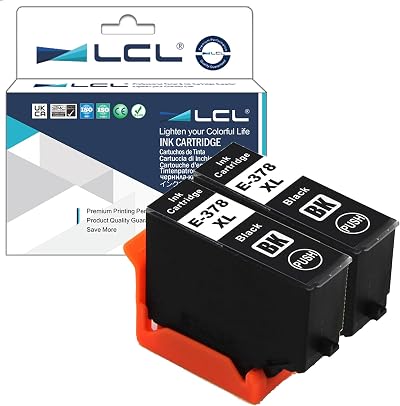 LCL 378XL Ink Cartridge 2 Black for Epson Expression Photo XP-15000 XP-8600