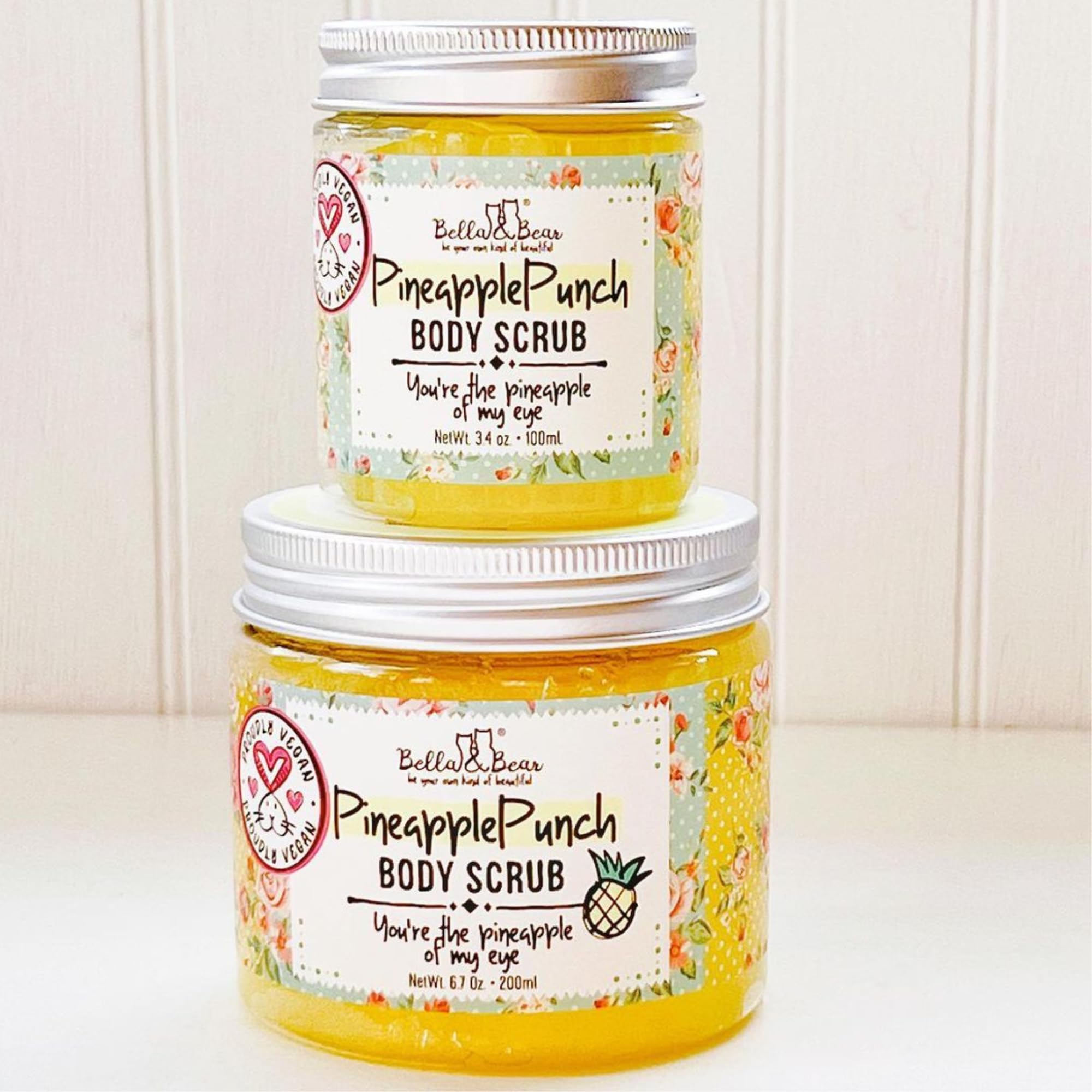Bella & Bear Pineapple Body Scrub Exfoliator - Vegan (6.7oz)