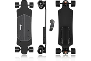 Askate A1 Electric Skateboard with Remote, Long Range Up to 17 Miles, 8 Ply Canadian Maple, Smooth 4-Speed Remote Controller, Suitable for Younger Beginners