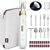 Electric Nail File Drill, Cordless 2000 mAh Rechargeable Nail Filer Electric, Portable Nail Dril Machine Drill for Nails Acrylic Manicure and Thick Toenails Buffer Grinder Care Professional (Golden)
