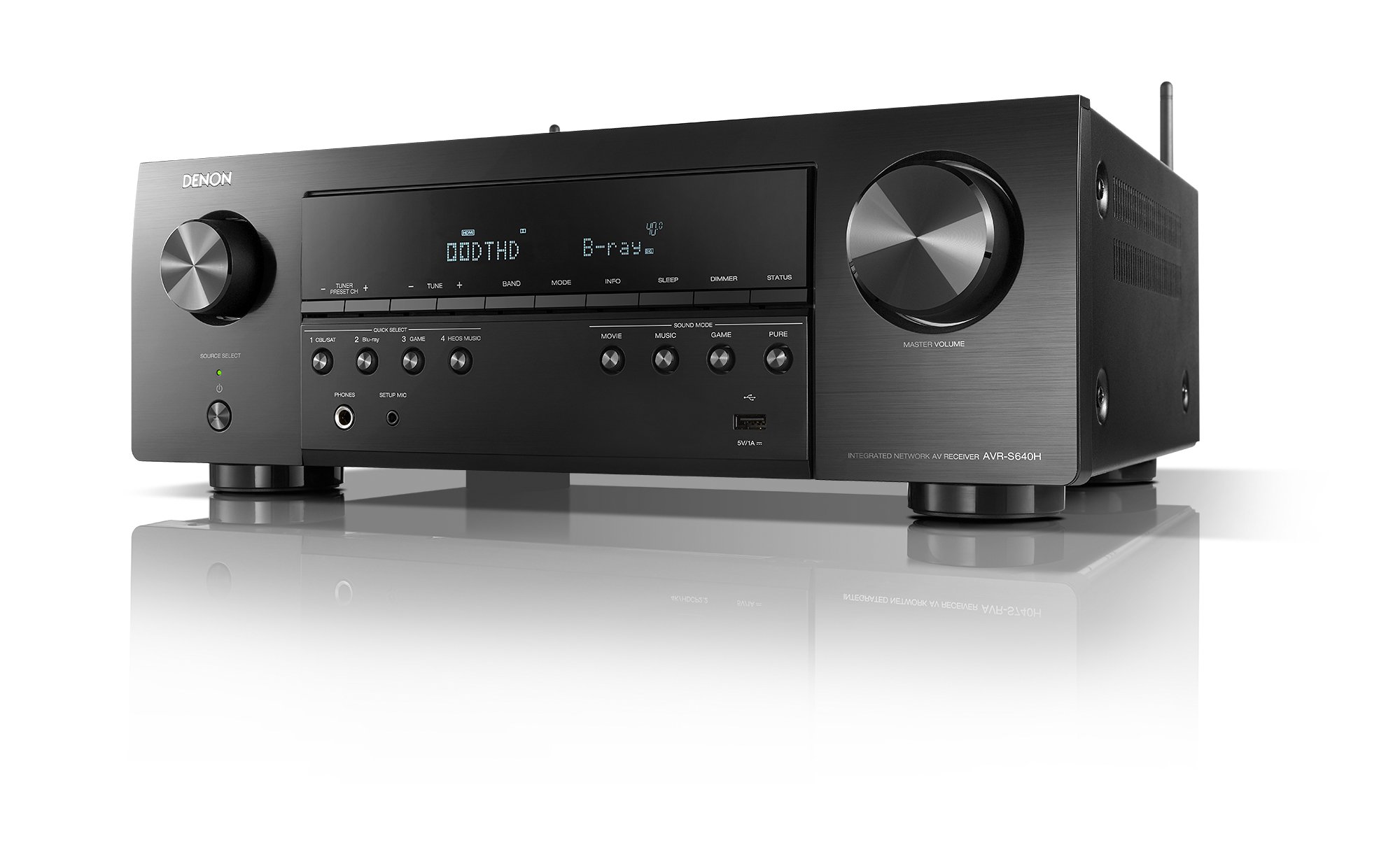 Denon AV Receivers Receptor de componentes de audio y video, negro (AVRS640H). la