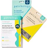 Patchology Hydrating Face Masks - Perfect Weekend Travel Skincare Set with Hyaluronic Acid &amp; Licorice Root Extract, Sheet Mask with brightening serum &amp; hydration for travel essentials bag (4 Masks)