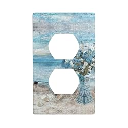 Daisy Flower Blue Beach Single Duplex Outlet Light