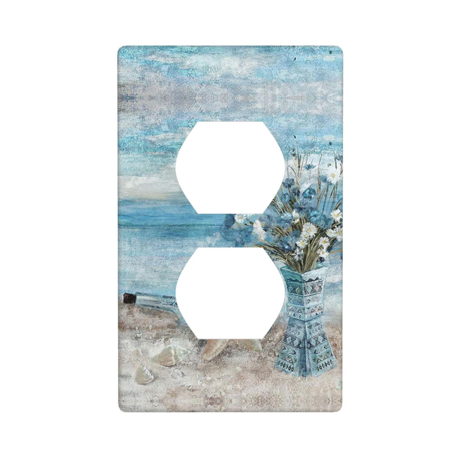 Daisy Flower Blue Beach Single Duplex Outlet Light