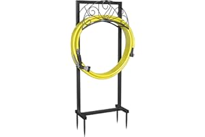 Vorey Garden Hose Holder, Detachable Metal Hose Stand, Freestanding Hose Hanger Holds 150Ft Hose, Garden Hose Storage Rack for Outside Yard Lawn