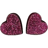 Summerfield Collection Stainless Steel Glitter Acrylic Heart Stud Earrings 8mm