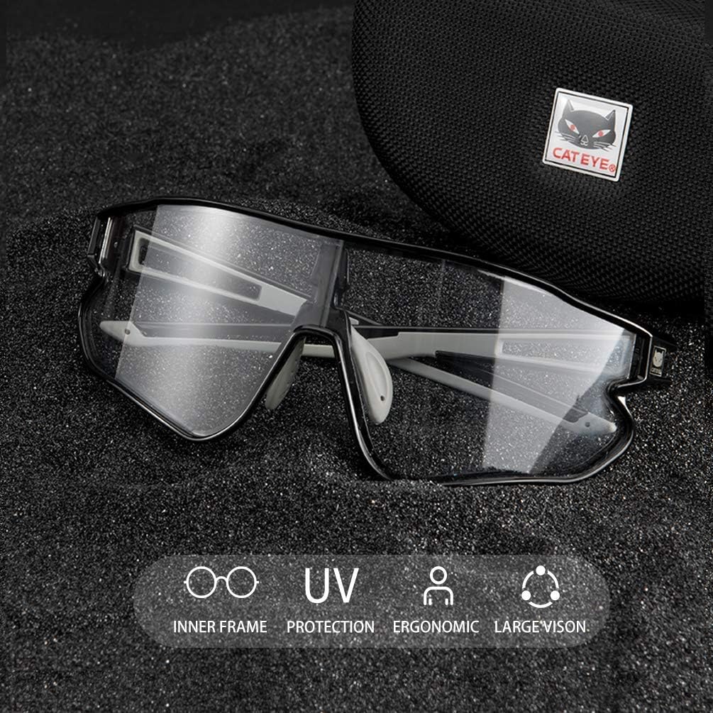 Photochromic Sunglasses for Men Women Bike Glasses 100% UV Protection: Clothing