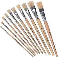 36 Borstenpinsel Flach - 3x12 Größen Set 1-12 Für Maler & Künstler