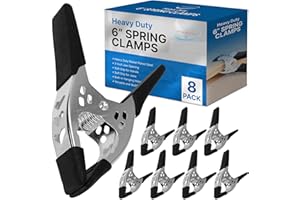 Online Best Service Lot of 8-6" inch Spring Clamp Large Super Heavy Duty Spring Metal Black - 2.5 inch Jaw Opening