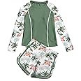 Vogseek Girls Rash Guard Swimsuits 2 Piece Bathing Suit UPF 50+ Summer Swimwear Size 7-12T