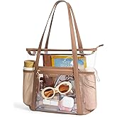 Missnine Clear Bag for Stadium Events Thick PVC Clear Tote Bag for Women with Guitar Strap for Sports Concert Beach