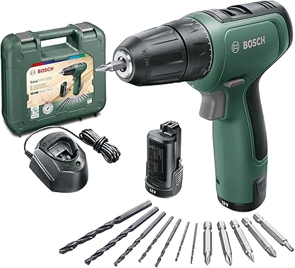 Perceuse Visseuse Sans Fil Bosch Easydrill 1200 Set Livree Avec Set De 12 Accessoires 2 Batteries 12v 1 5ah Amazon Fr Bricolage