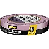 Scotch Delicate Surface Painter's Tape 1 Inch Wide, 1 Roll | 0.94 in x 60 yd, Purple Paint Tape, Protect Delicate Surfaces with Gentle Adhesion, Indoor Masking Tape