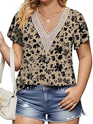 Womens Shirts Plus Size Dressy Floral Cozy Tulip
