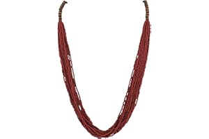 Bocar Long Multiple Row Handmade Beaded Statement 33" Necklace for Women with Gift Box