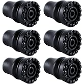 MOTOFITOOL 6 Pack Rubber Cane Tips, Heavy Duty 3/4 Inch Anti-Slip Rubber Cane Tips, Crutches Accessories for Canes, Walking Sticks, Hiking Sticks, Seniors Crutches, Black