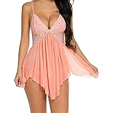 Avidlove Women Lingerie Lace Babydoll V Neck Sexy Sleepwear Strap Chemise