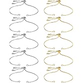 Sureio 10 Pieces Adjustable Slider Bracelet for Jewelry Making Bracelet Chains for DIY Jewelry Making Findings Extender Chains with Rhinestones Ends for Women (Silver and Gold)