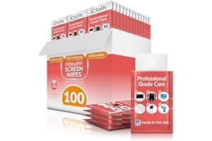 iCloth 70% Isopropyl Alcohol XL Screen and Electronics Wipes, Lint-Free, Streak-Free, Fast-Drying, Removes Dust and Fingerpri